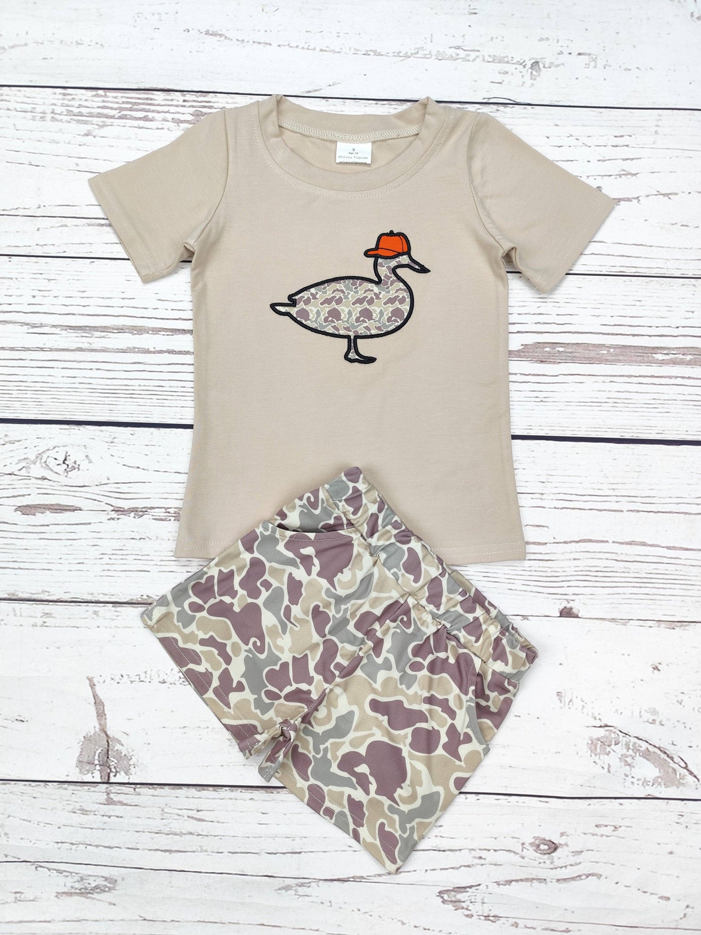 Camouflage Duck Appliqué Top & Short Set