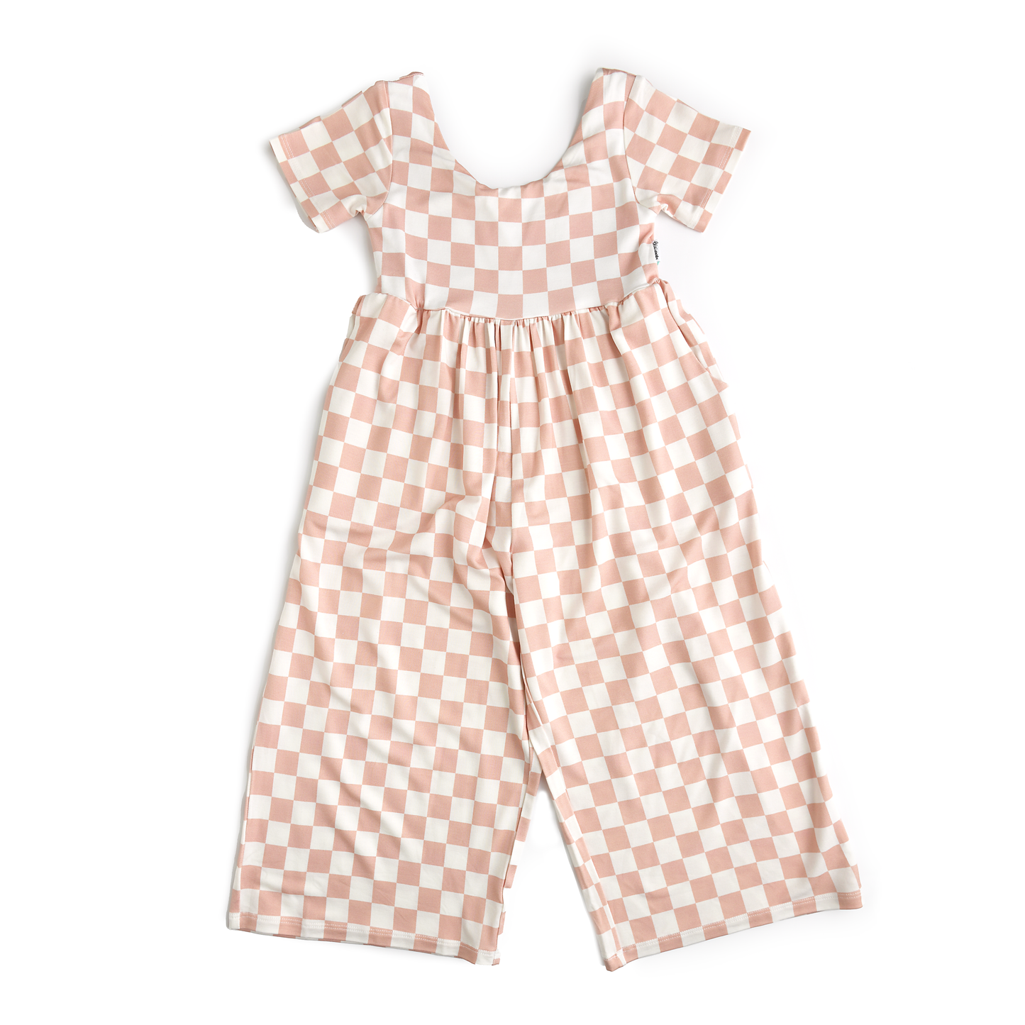 Pink Checkered Bamboo Romper