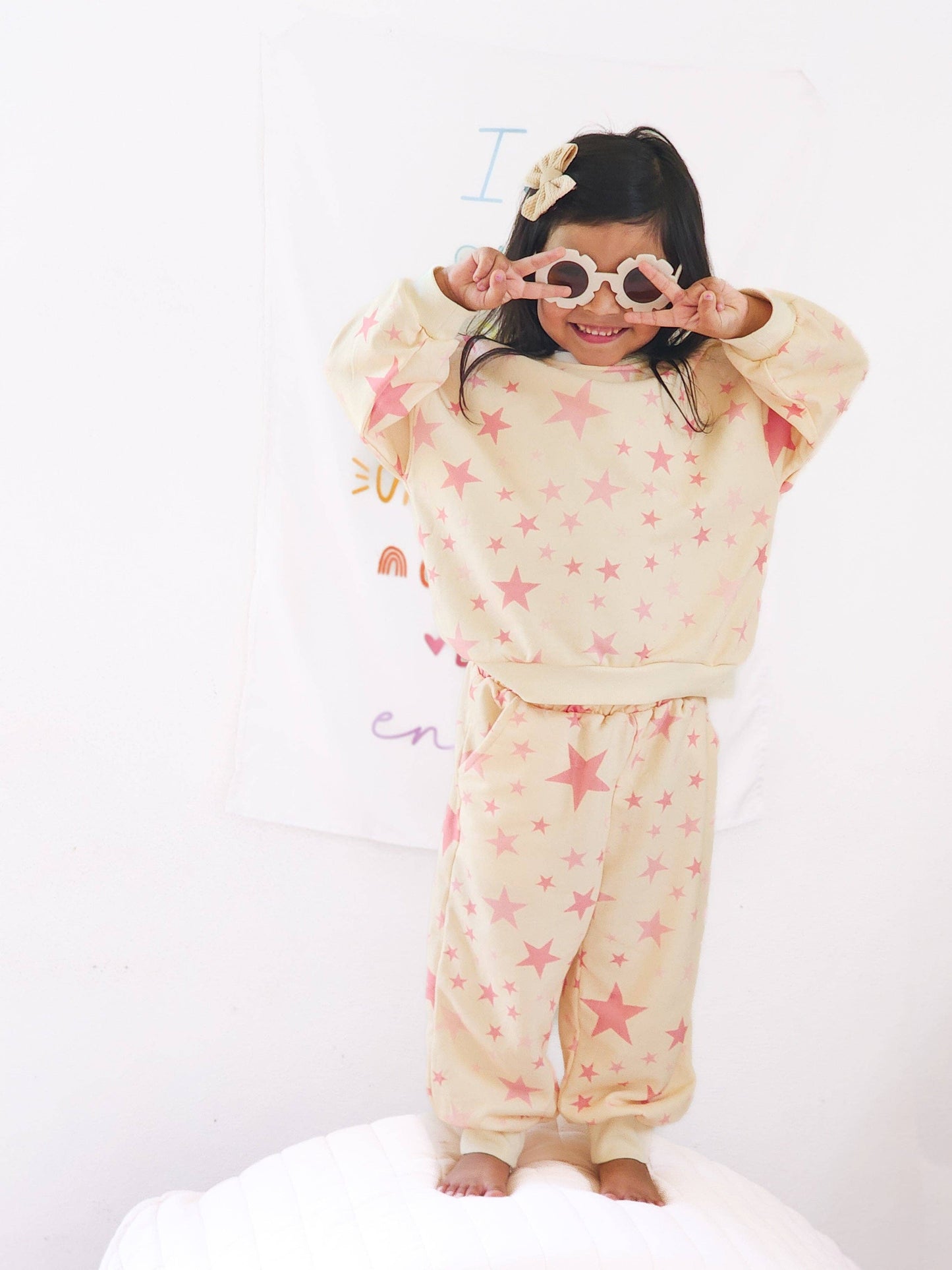 Cream & Pink Stars - Lounge Set