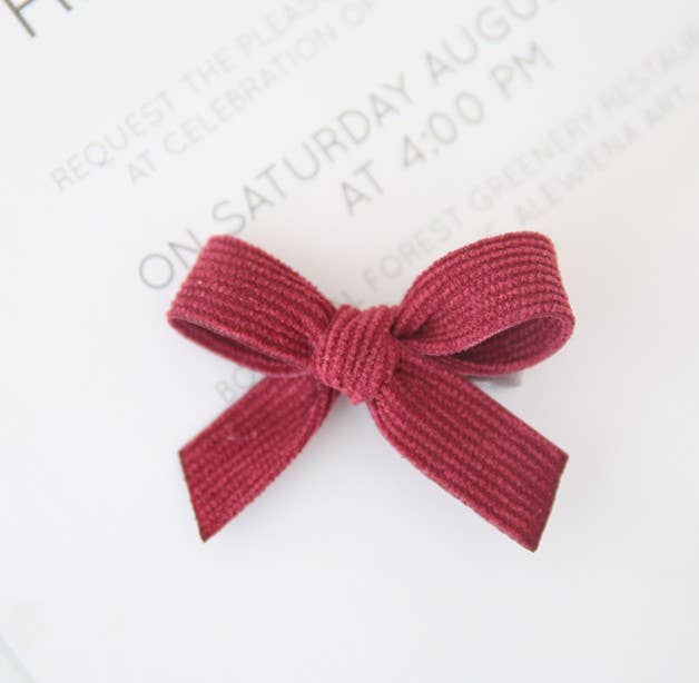 Corduroy Bow Hair Clip