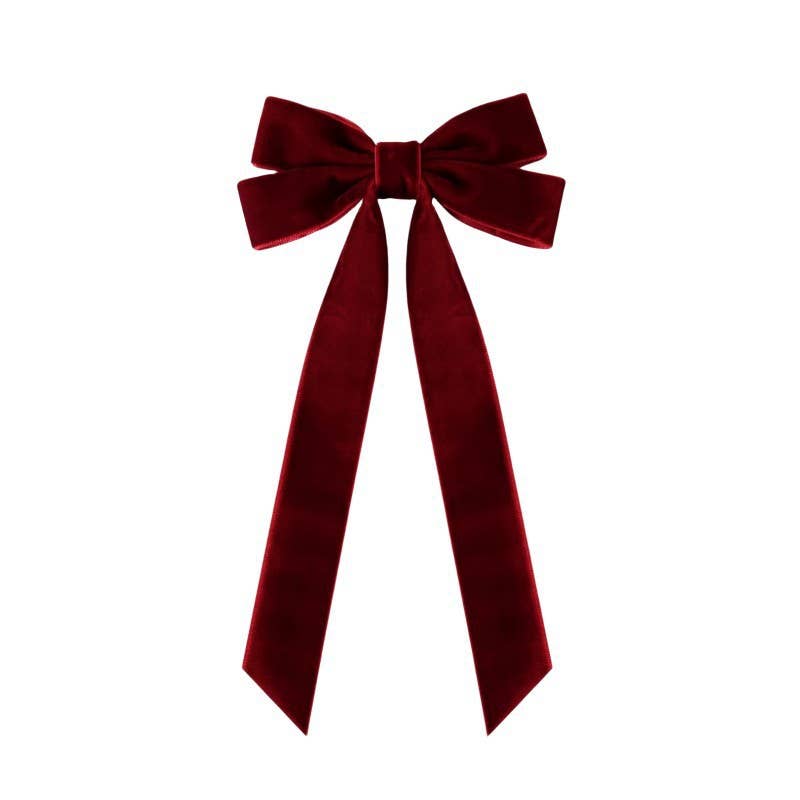 Velvet Ribbon Hair Bow Clip