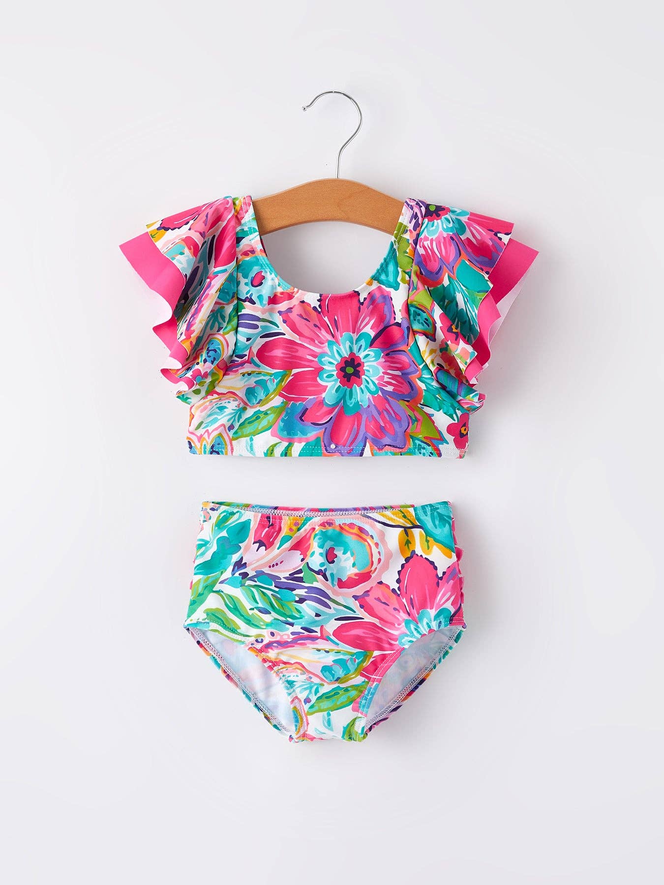 Floral Ruffle 2 piece Swim