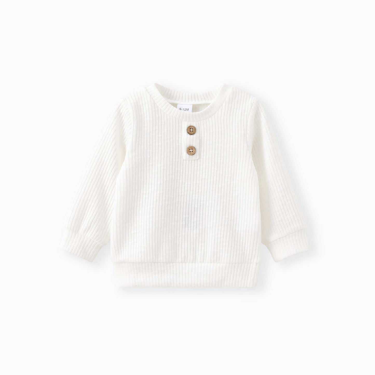 Solid Ribbed Knitted Long-sleeve Top