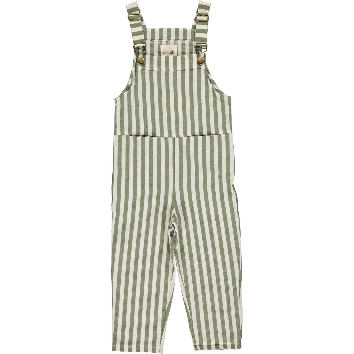 Emma overall in green stripe