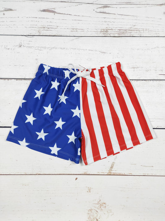 American Flag Swim Shorts