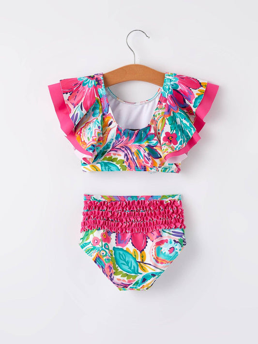 Floral Ruffle 2 piece Swim