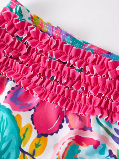 Floral Ruffle 2 piece Swim