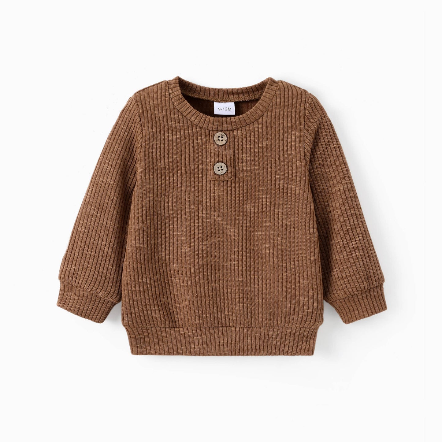 Solid Ribbed Knitted Long-sleeve Top